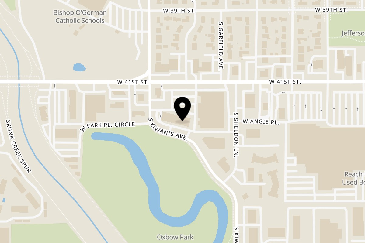 Map showing the location of Fuji Sushi & Hibachi Grill on 2801 W 41st St in Sioux Falls
